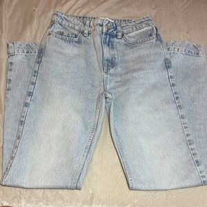 Zara Light Wash High-Waisted Straight Leg Jeans - Size 0